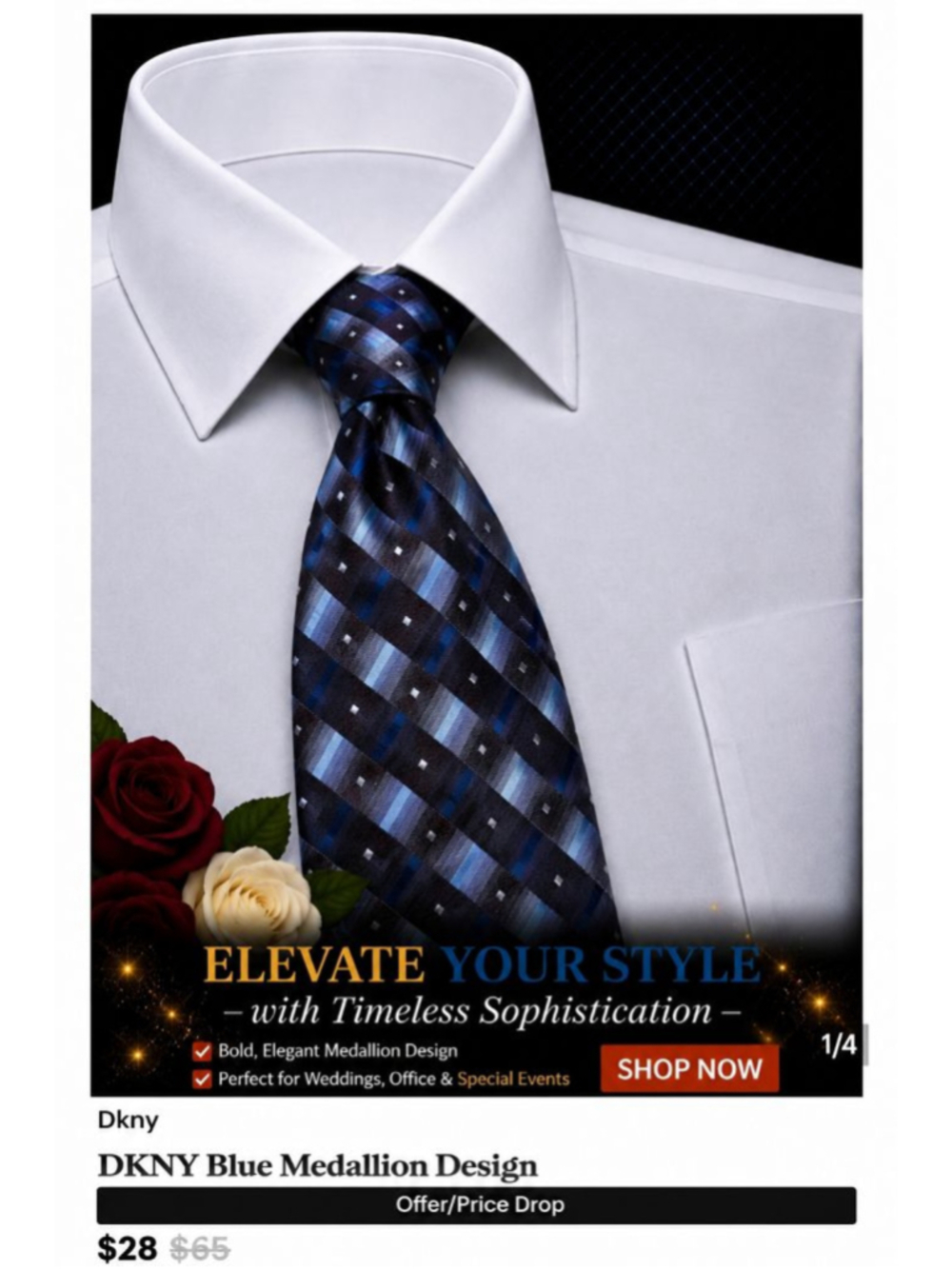 Merona Blue & Brown Plaid Men’s Tie